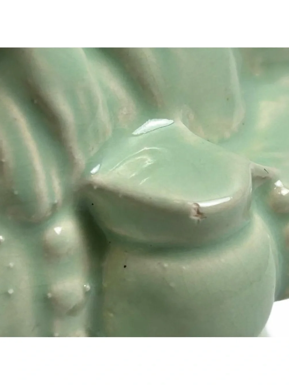 Antique Thomas Cone Pottery “Toby Jug” in Light Green